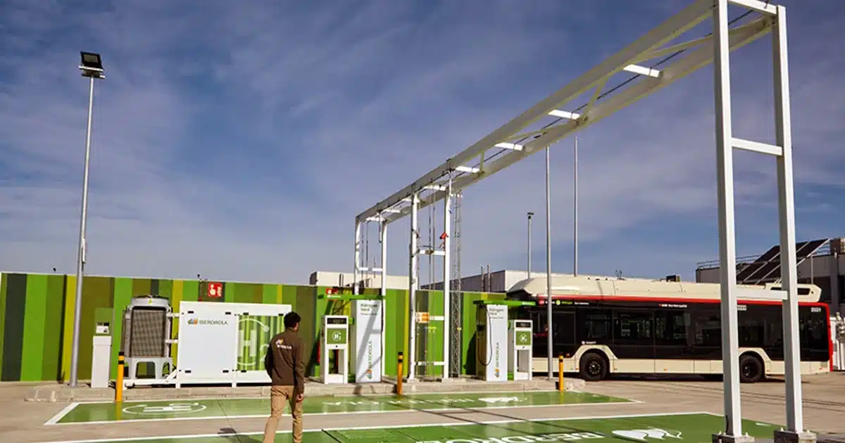 Estação de carregamento de autocarros elétricos.