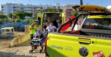 jovem acidentado em Monte Gordo